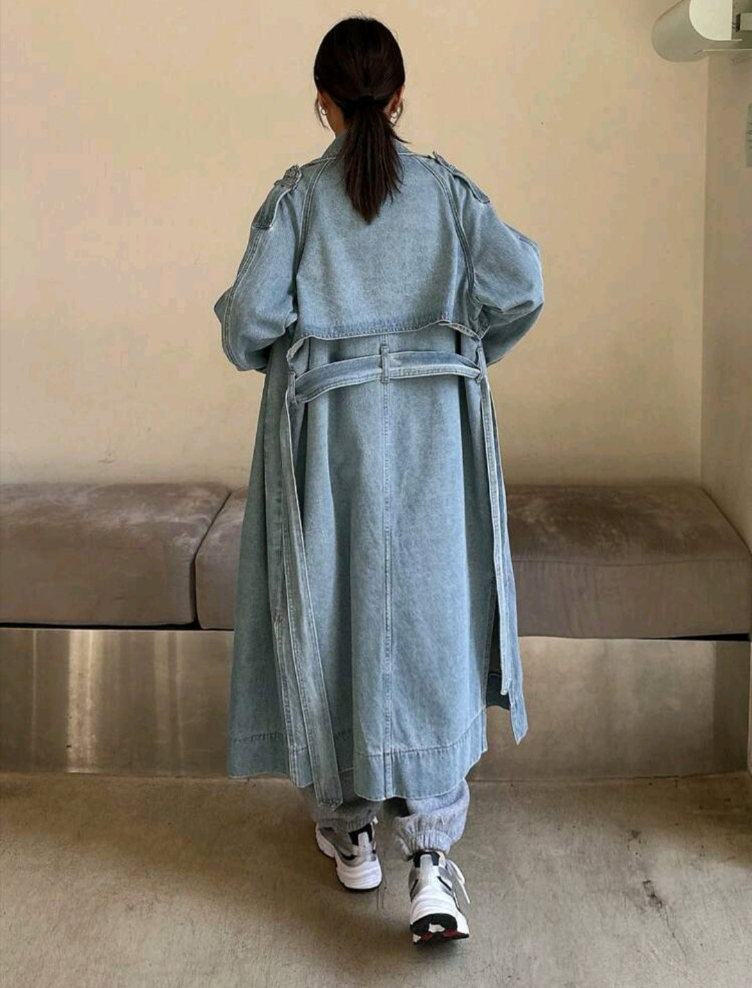 Oversized Long denim jacket