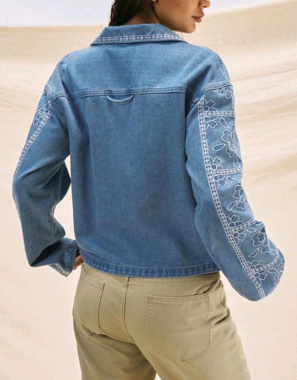Embroidered denim jacket
