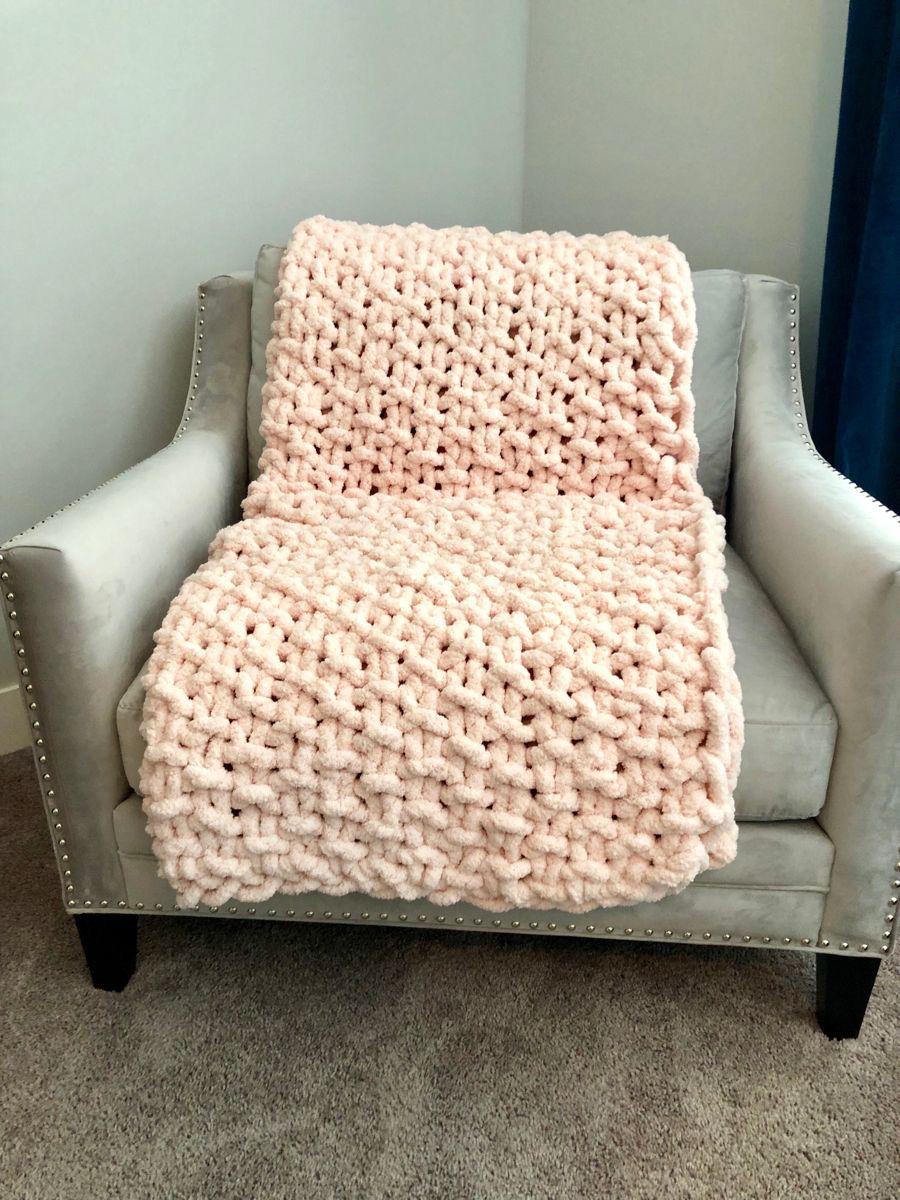 Baby Pink Sofa Blanket