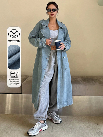 Oversized Long denim jacket