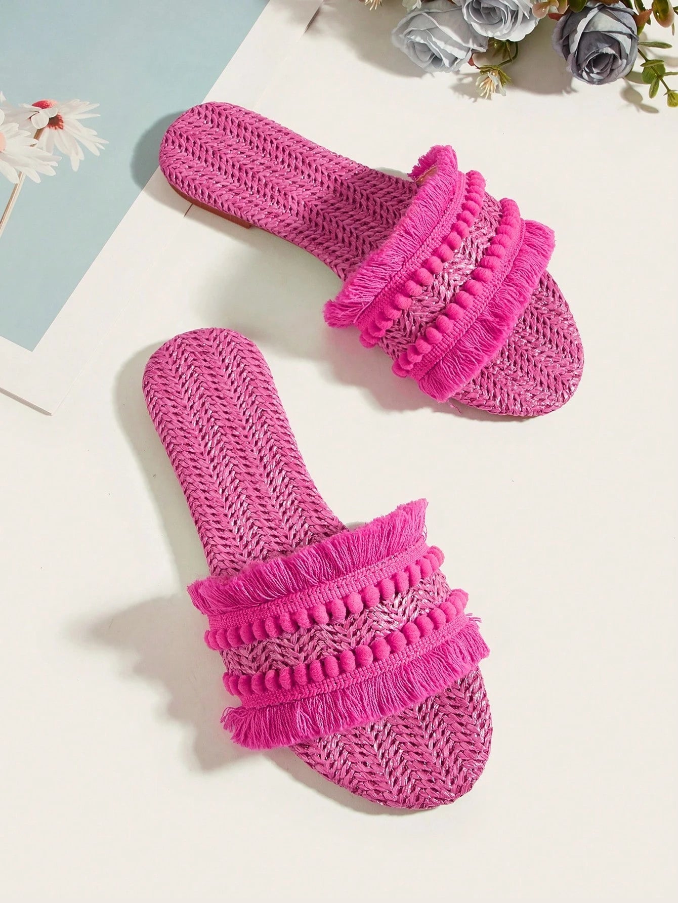 Straw Slippers