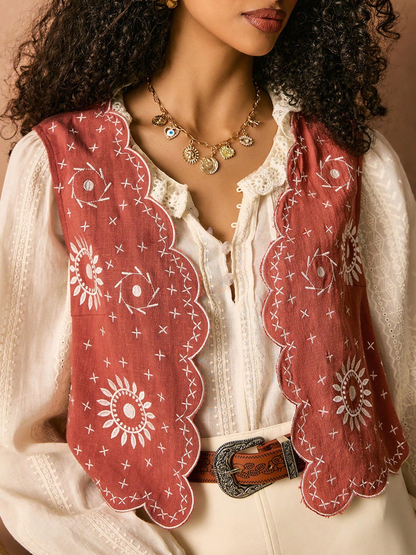 Embroidered vest
