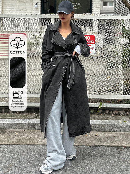 Oversized Long denim jacket