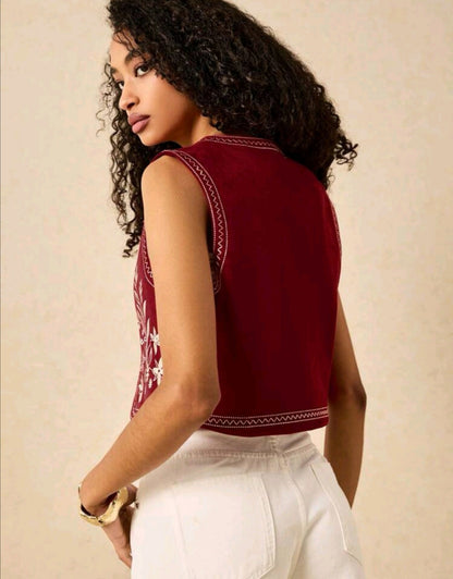 Embroidered vest