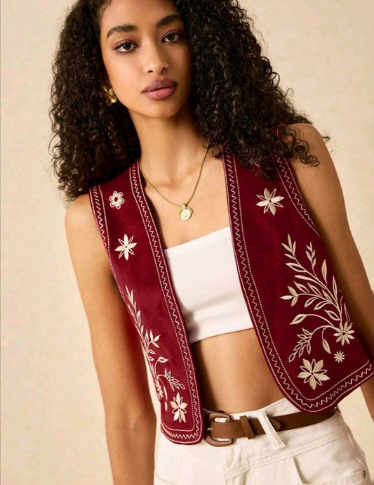 Embroidered vest