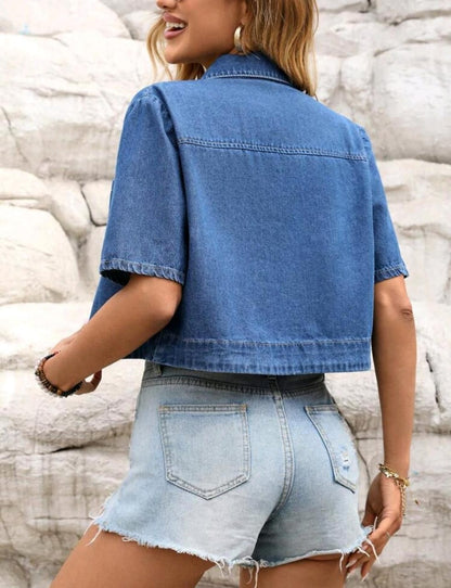 Short sleeve denim jacket